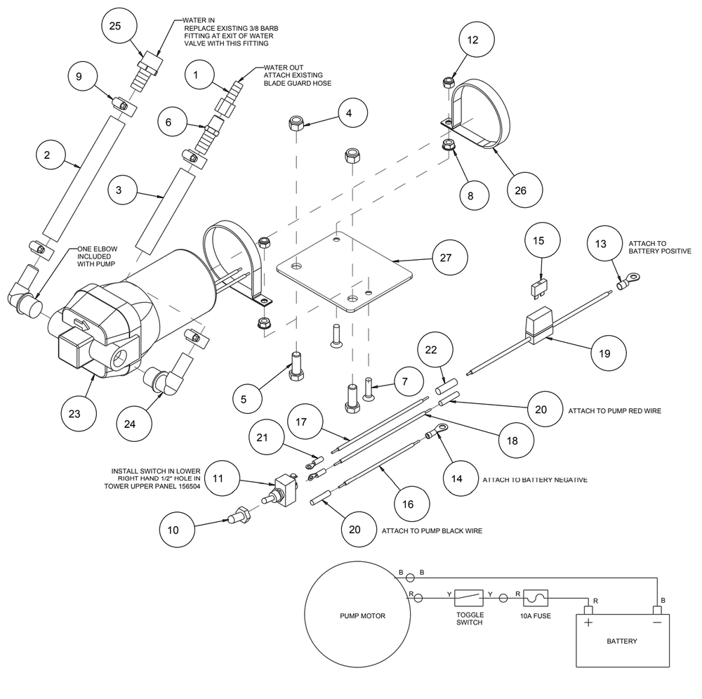 Section 15 Diagram and Parts List for MK-2425KSP 170957 MK Diamond Concrete Saw